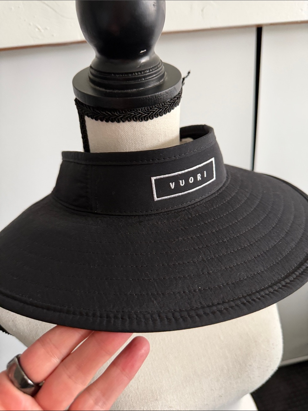 Vuori Black Open-Top Visor with Logo